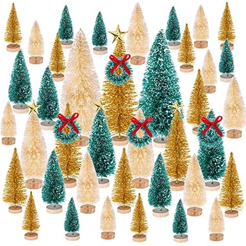 MELLIEX 47pcs Mini Árbol de Navidad Artificial Cover