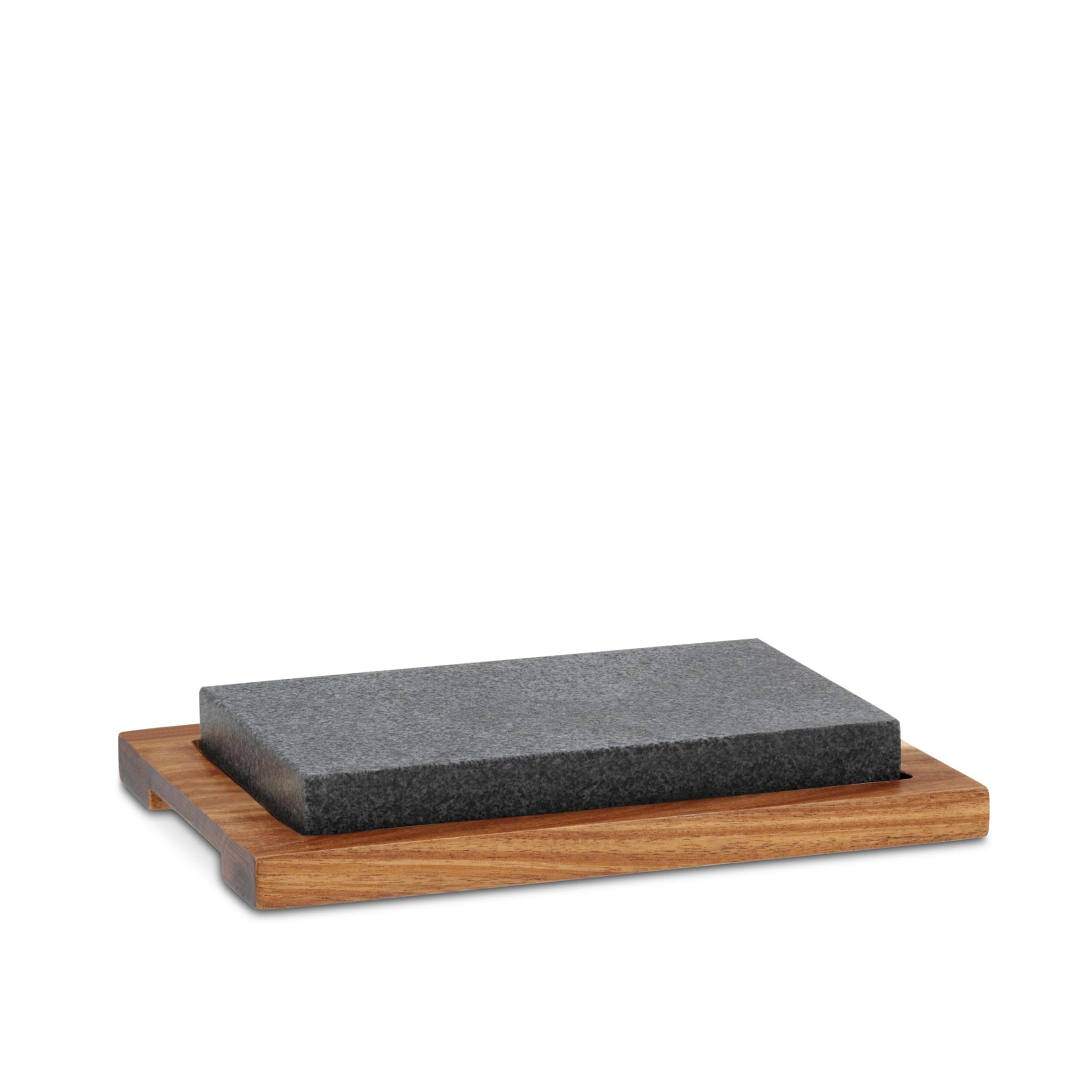 kela Heißer Stein mit Servierplatte, Steingrill, Lavastein Steakbrett 24 x 16 x 4 cm, Hot Stone Grill, COUNTRY