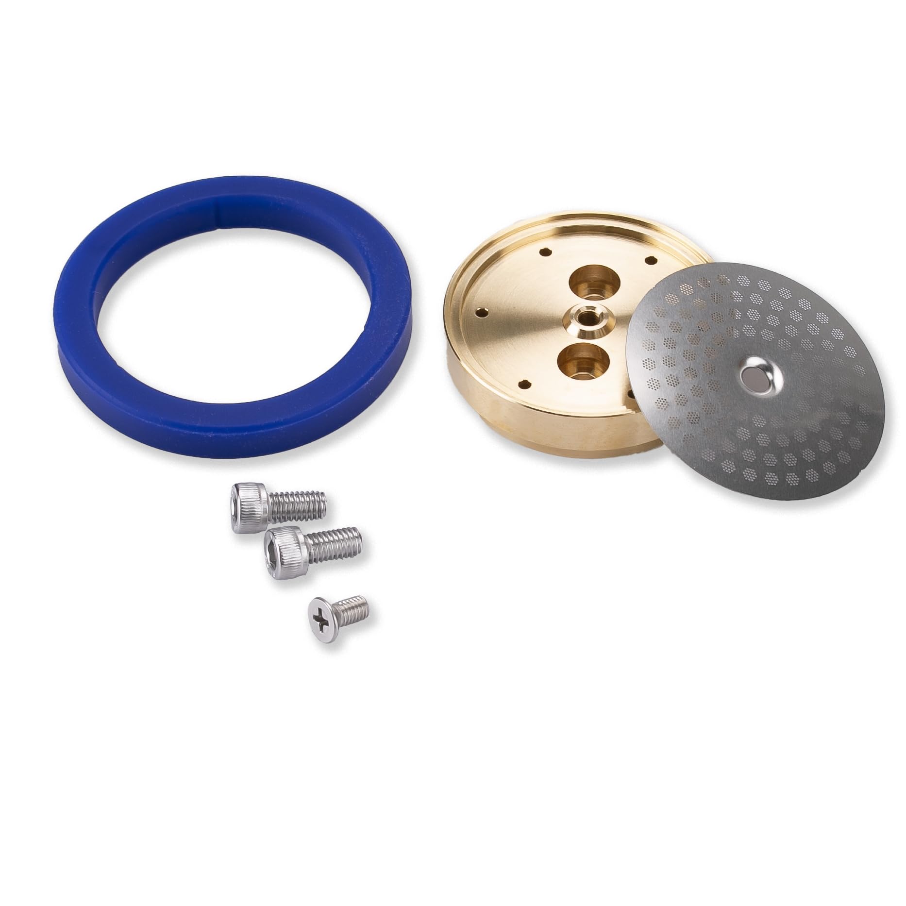 Kit de afinación de latón para Gaggia, repuesto para mampara de ducha de precisión IMS | Soporte de ducha de latón, junta de silicona, tornillos de acero inoxidable.
