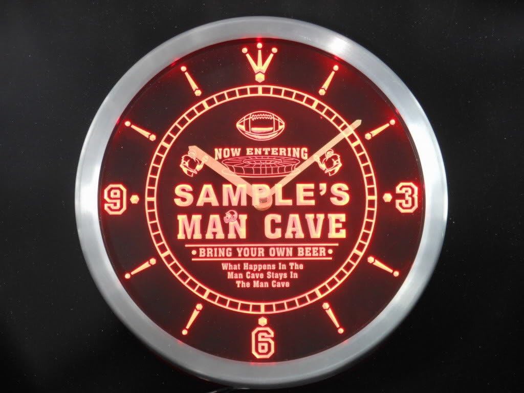 ADVPRO ncqa0103-b Tony's Football Man Cave Beer Pub LED Neon Sign Wall Clock
