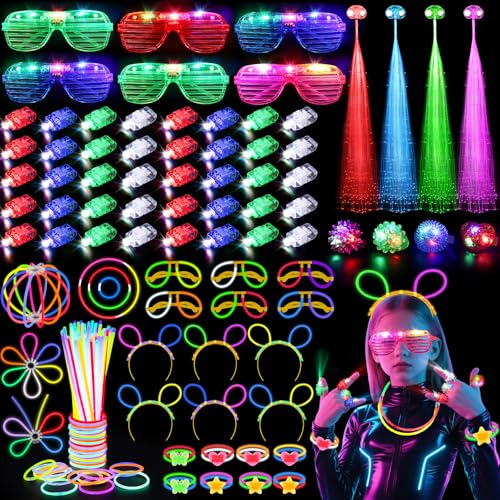 Glow Party Supplies 128Pcs for NYE