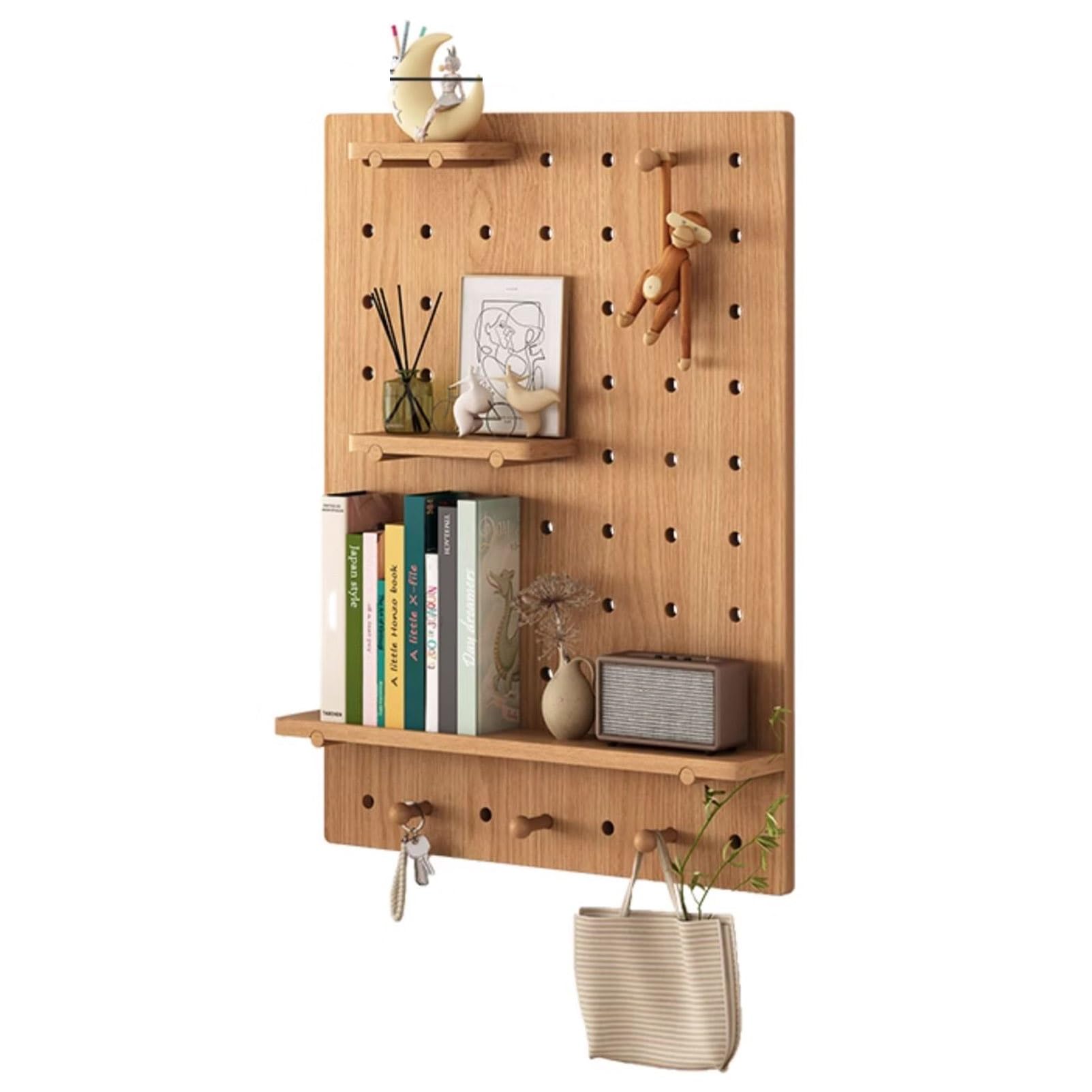 Kit de rangement mural et étagères flottantes en bois pour salon