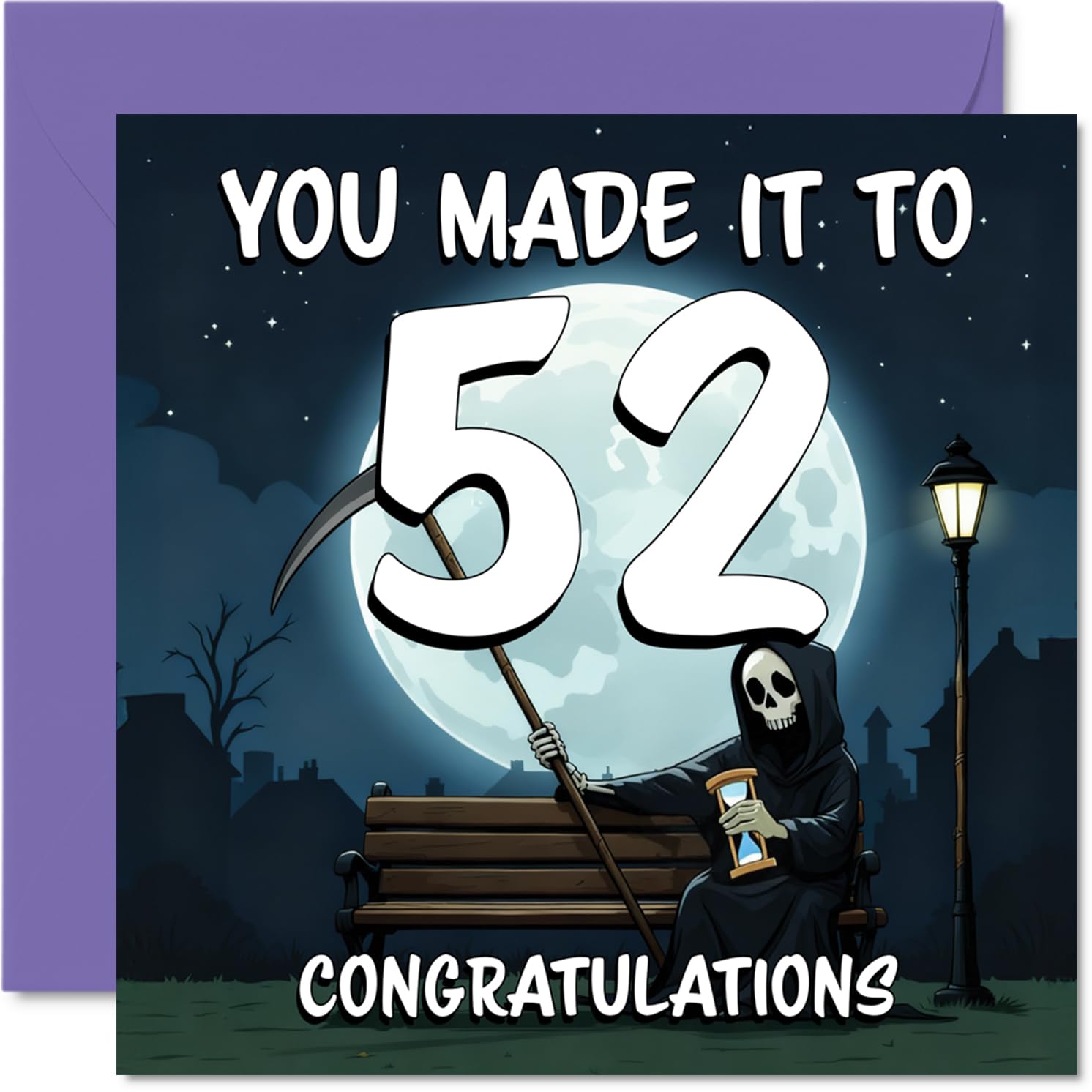 52nd Birthday Cards for Men Women - You Made It To - Happy Birthday Card for 52 Year Old Man Woman Nan Colleague Nanny Brother, 145mm Bday Greeting Cards
