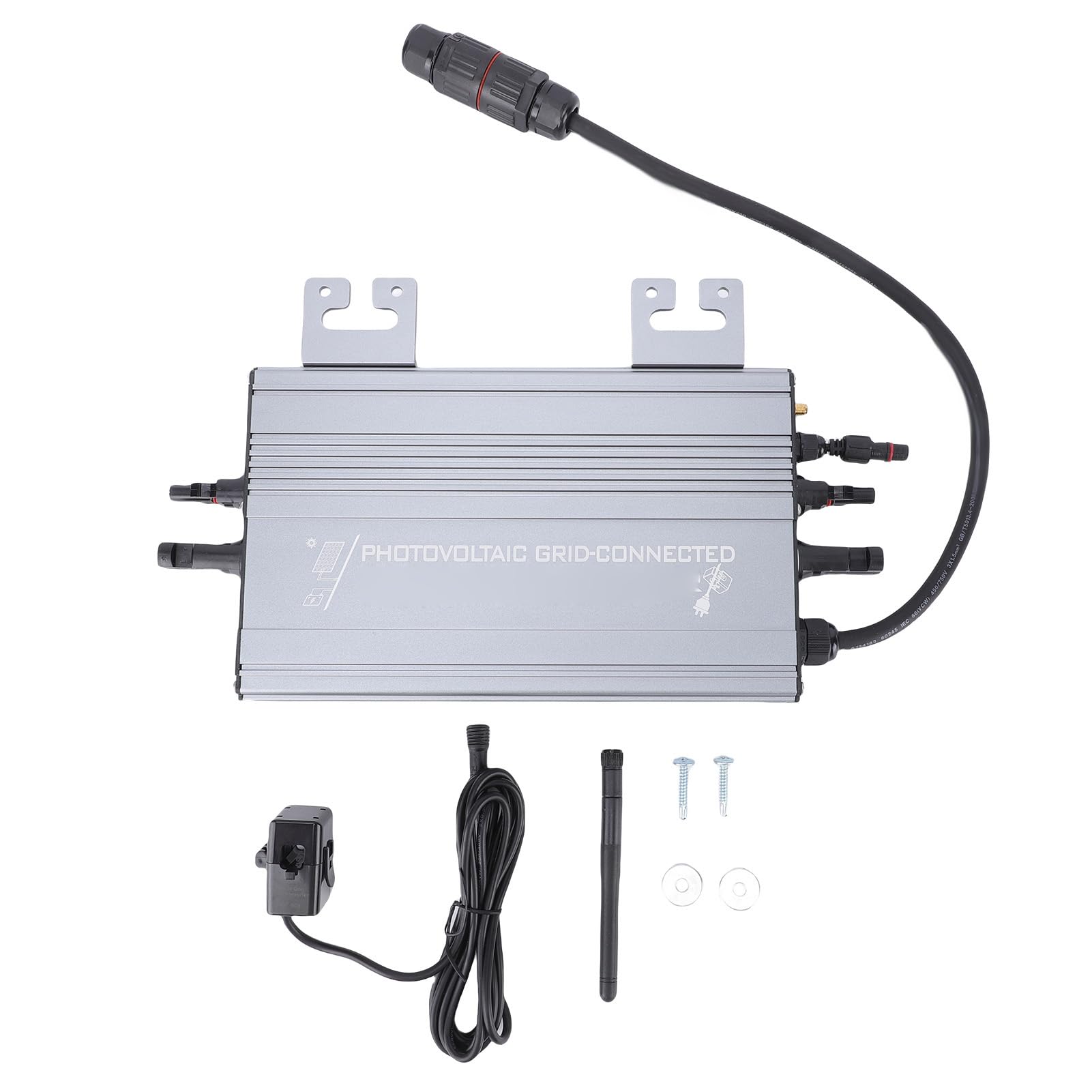 Inverter per Collegamento alla Rete da 1000 W, WiFi e Limitatore di Potenza, Inverter Solare MPPT, Ingresso 60 V CC, Uscita 1200 W, per la Casa