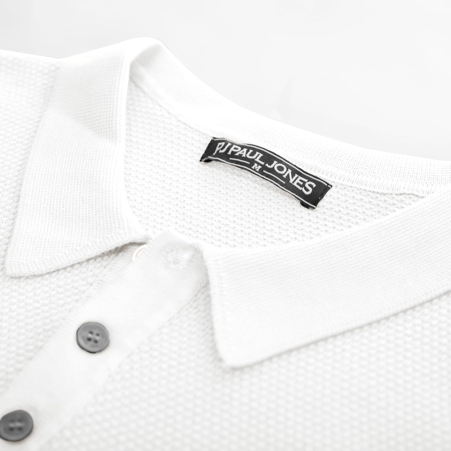 PJ PAUL JONES Mens Knit Polo Shirts Short Sleeve Textured Polo Shirts Sretchy Regular Fit - Image 2