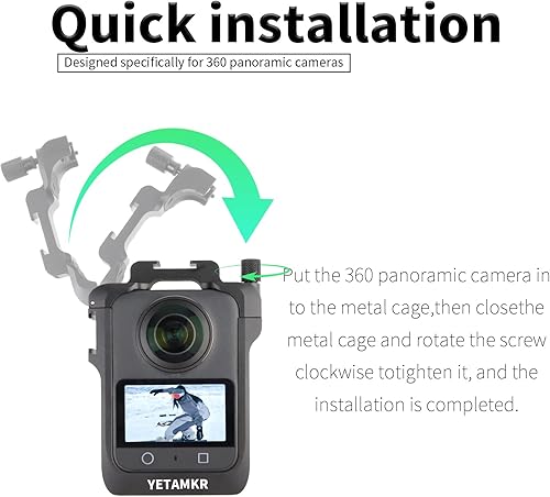 Miniatura 9 de Kit de protección 5 en 1 funda metálica para accesorios DJI Osmo 360, jaula de aluminio para cámara con soporte de expansión múltiple, marco