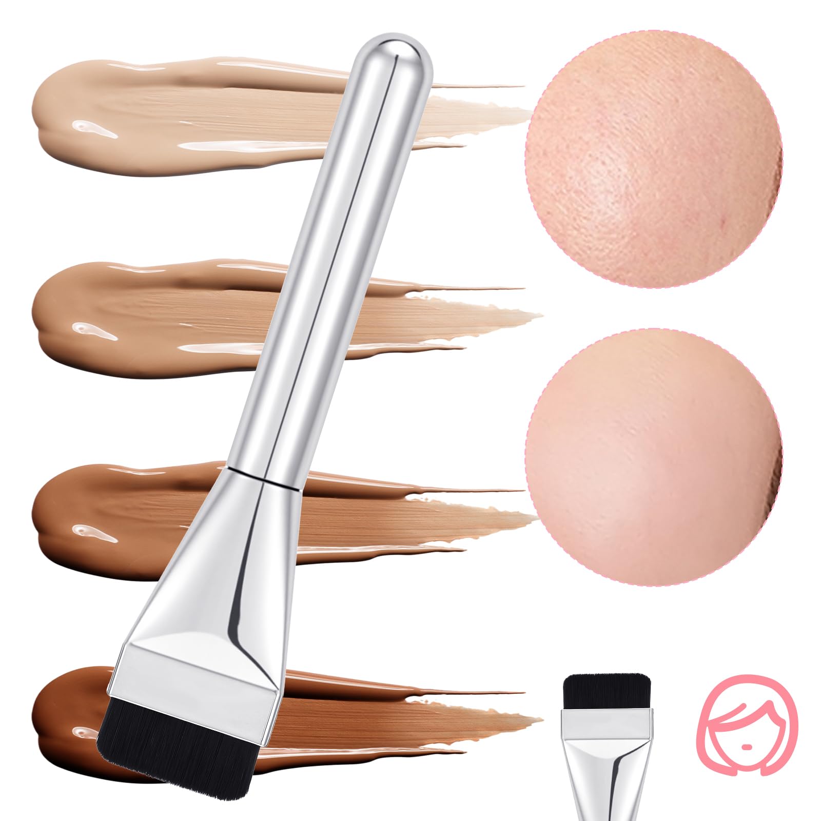 Juego de 3 paletas de mezcla de maquillaje, paleta de base de acero inoxidable, barra de maquillaje de base, herramientas de espátula de belleza reutilizables para cosméticos faciales