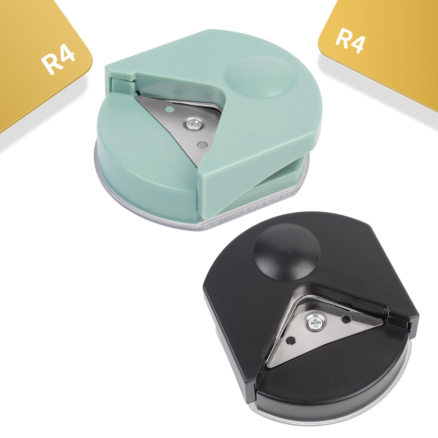 YUENTOEN 2Pcs Paper Corner Rounder, 4mm Corner Cutter Punch Tool for Paper Crafts, Photo, Cardstock, DIY Projects, Laminate, Card Making and Scrapbooking(Black,Green)