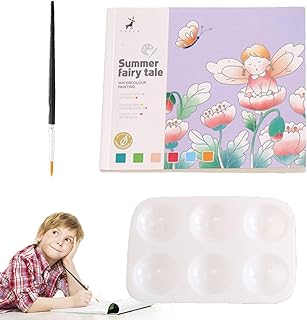 pintura em aquarela bolso - Livro interessante para crianças em aquarela - 20 páginas conjunto livros aquarela infantil com paleta pincéis, graffiti, pintura água, pintura infantil Fengr-au