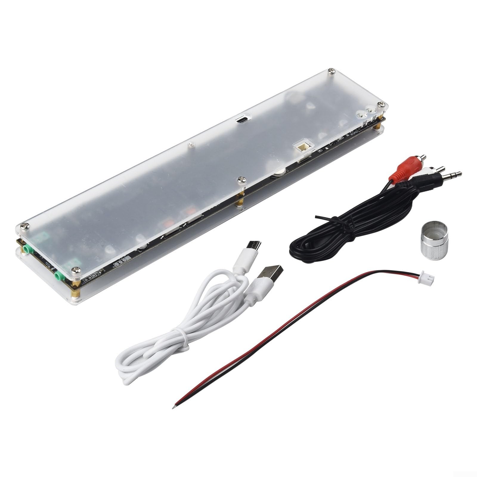 Audio para analizador de espectro, medidor VU, pantalla LED con dsp ecualizador para visualización de música, doble canal, USB de 250 mm (con DSP)
