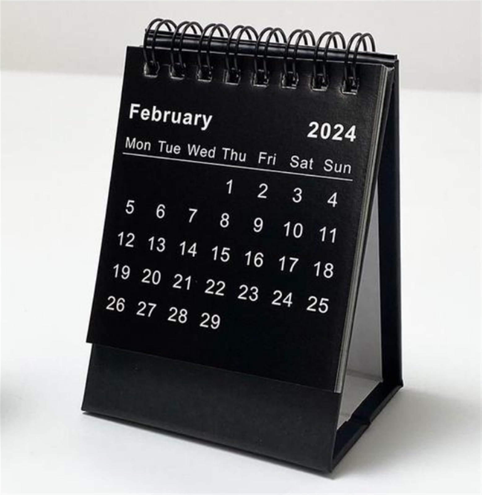 Kalendarz 2024 Mały Kalendarz Na Biurko 2024 Mini Kalendarz Na Biurko, Kalendarz Z Klapką Do Dekoracji Biurka Na Biurko Kalendarz śCienny 2024 (Color : Black, Size : 1pcs)