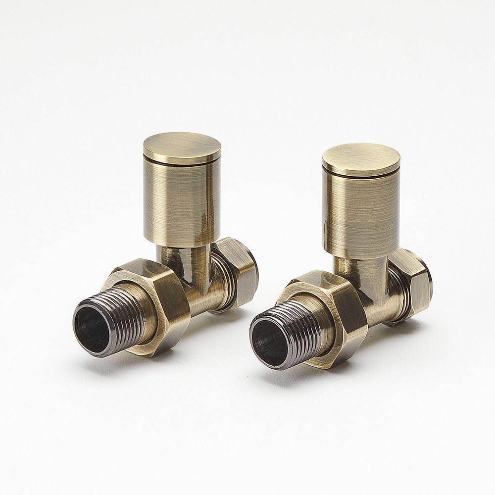 Milano Gold - Modern Brushed Straight Radiator Valves
