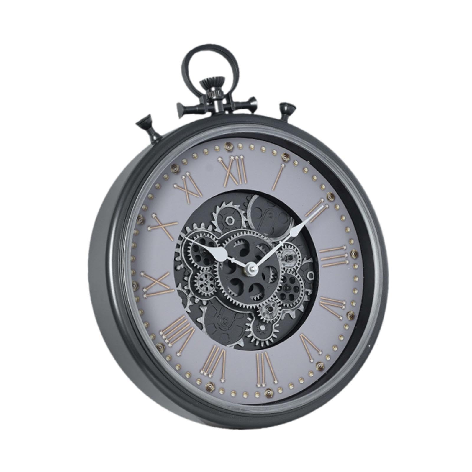 Reloj de Pared, Estilo Industrial Retro, Mecanismo Silencioso, Detalles de Engranajes, Movimiento de, Acabado, Diseño, Uso Ve, Style C, Individual