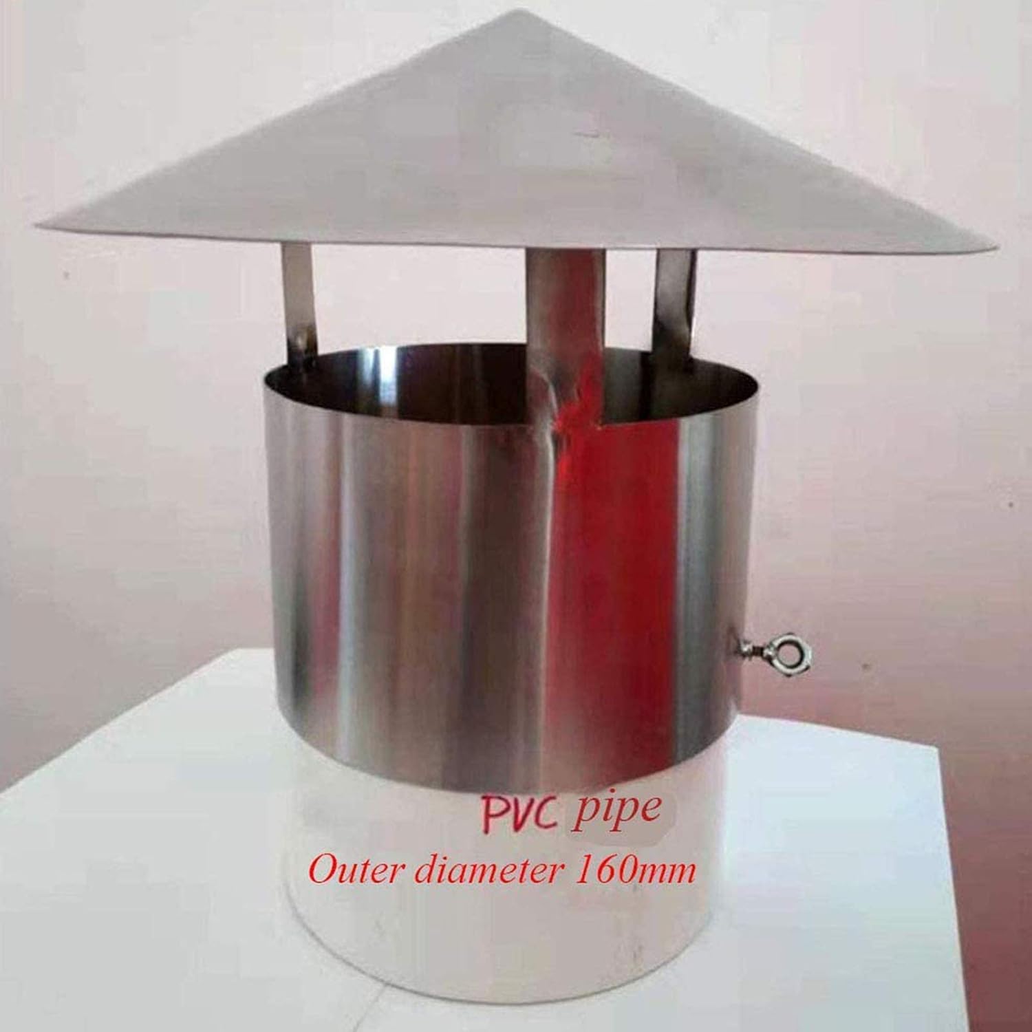 Chimney Cowl Cap Stainless Steel Roof Chimney Flue Cowl Pipe Rain Cover Protector Cap Ending Heating Stove Exhaust Anti Downdraught Bird Guard Top, 80-250Mm,120mm