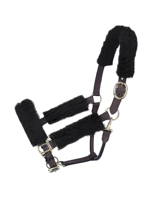 Tough 1 - Juego de cabezada para Caballo de Forro Polar, Color Negro