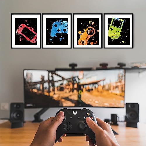 Miniatura 3 de IIILUYOT Decoración de pared para dormitorio de jugadores, impresión artística de videojuegos para PS5, sala de estar, cueva de hombre, adolescente,