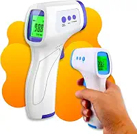 Termômetro digital infravermelho 3 em 1 sem contato. Alta precisão para testa, corpo, líquidos e alimentos. LCD com alarme de febre – Qualidade Premium LNSTORE