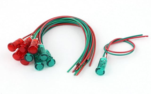 sourcingmap 5 Pair AC 220V 2 Wired Orange Pilot Signal Indicator Light