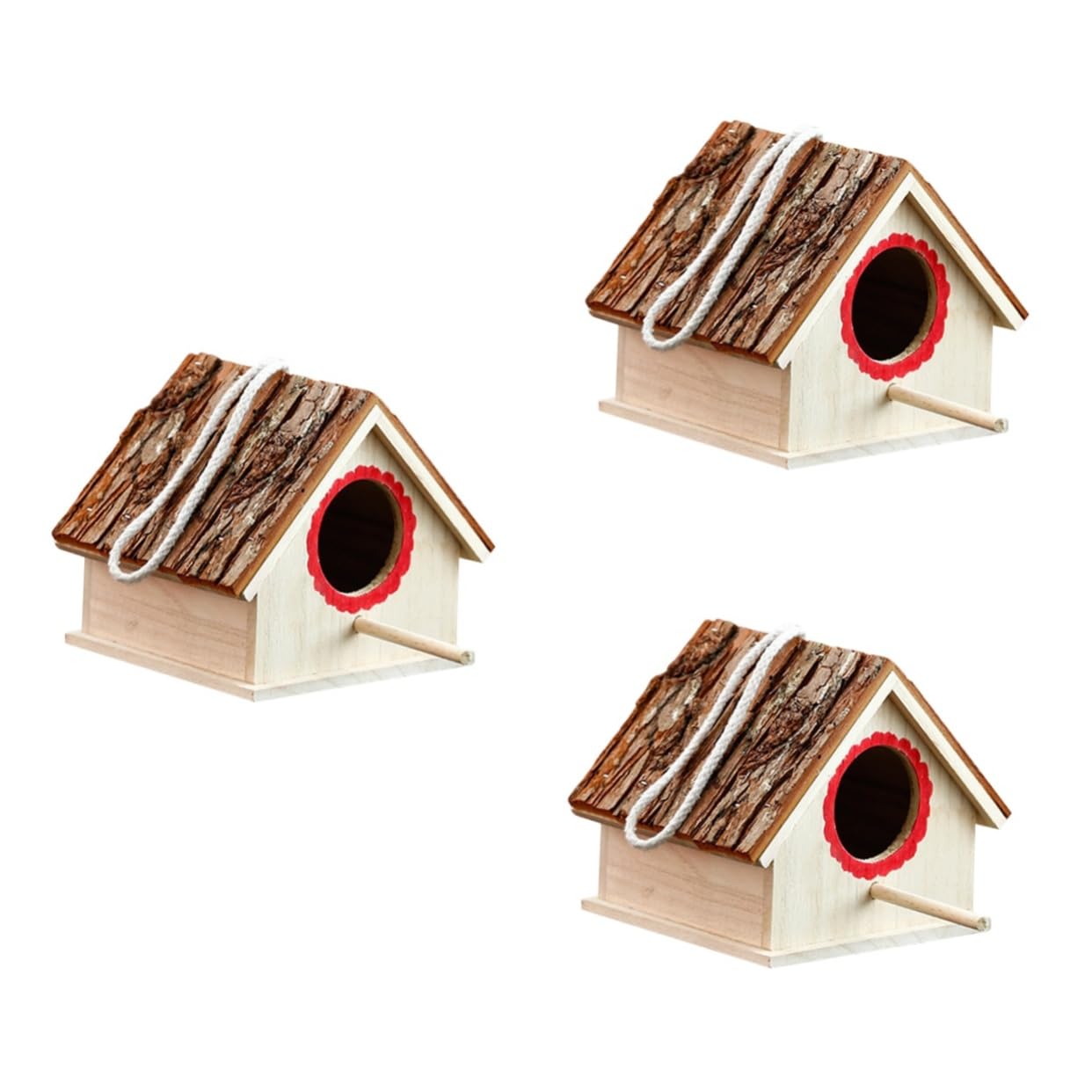YARNOW 3 Piezas Jaula de pájaros de Madera Jaula pajaros pequeña nidos de pajaros casita para pajaros casa de colibrí decoración de Mesa Exterior incubadora Suministros Decorar Bambú