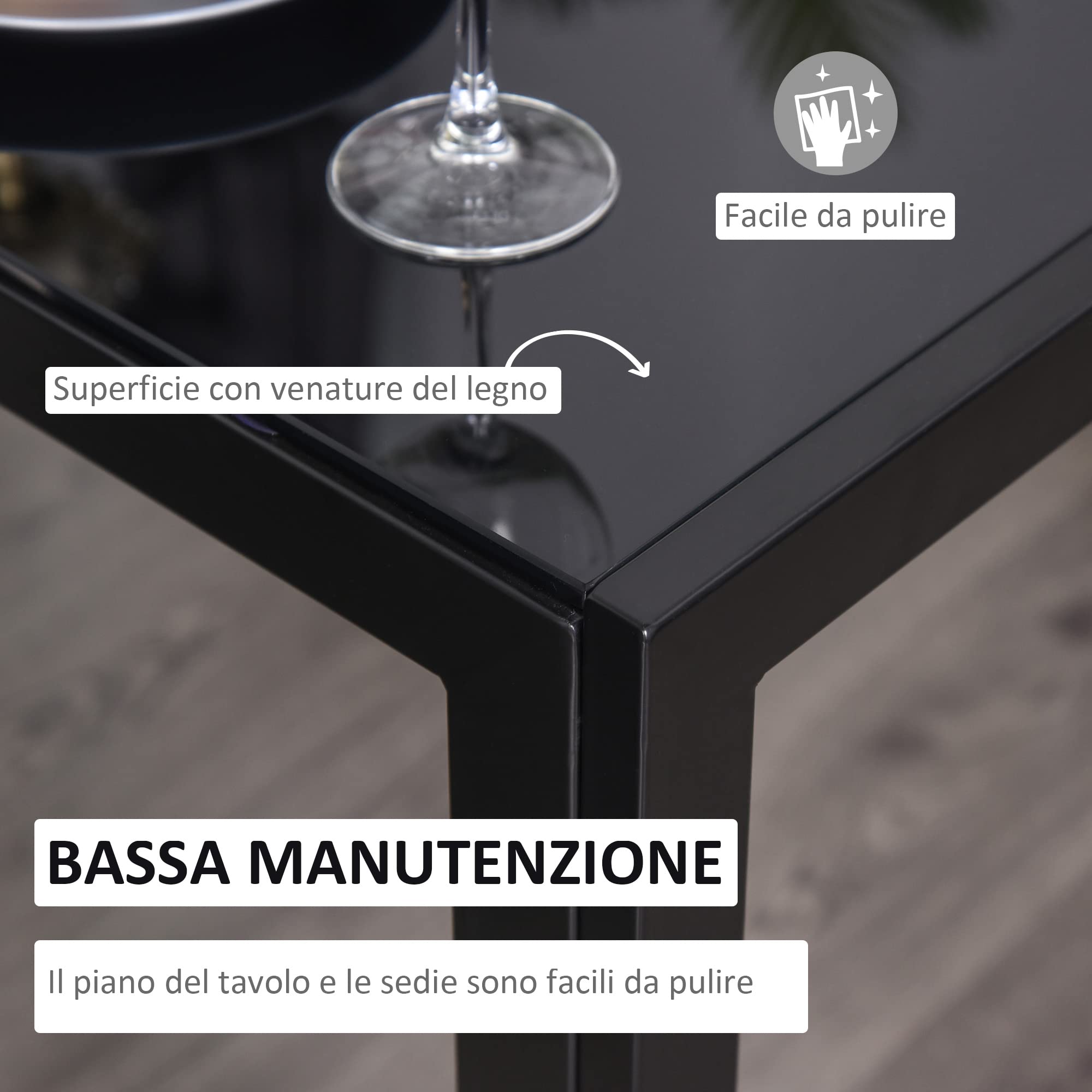 Set Pranzo 5 Pezzi HOMCOM - Tavolo E 4 Sedie In Finta Pelle E Vetro Temperato, Grigio, Per Cucina/Sala - Foto 7