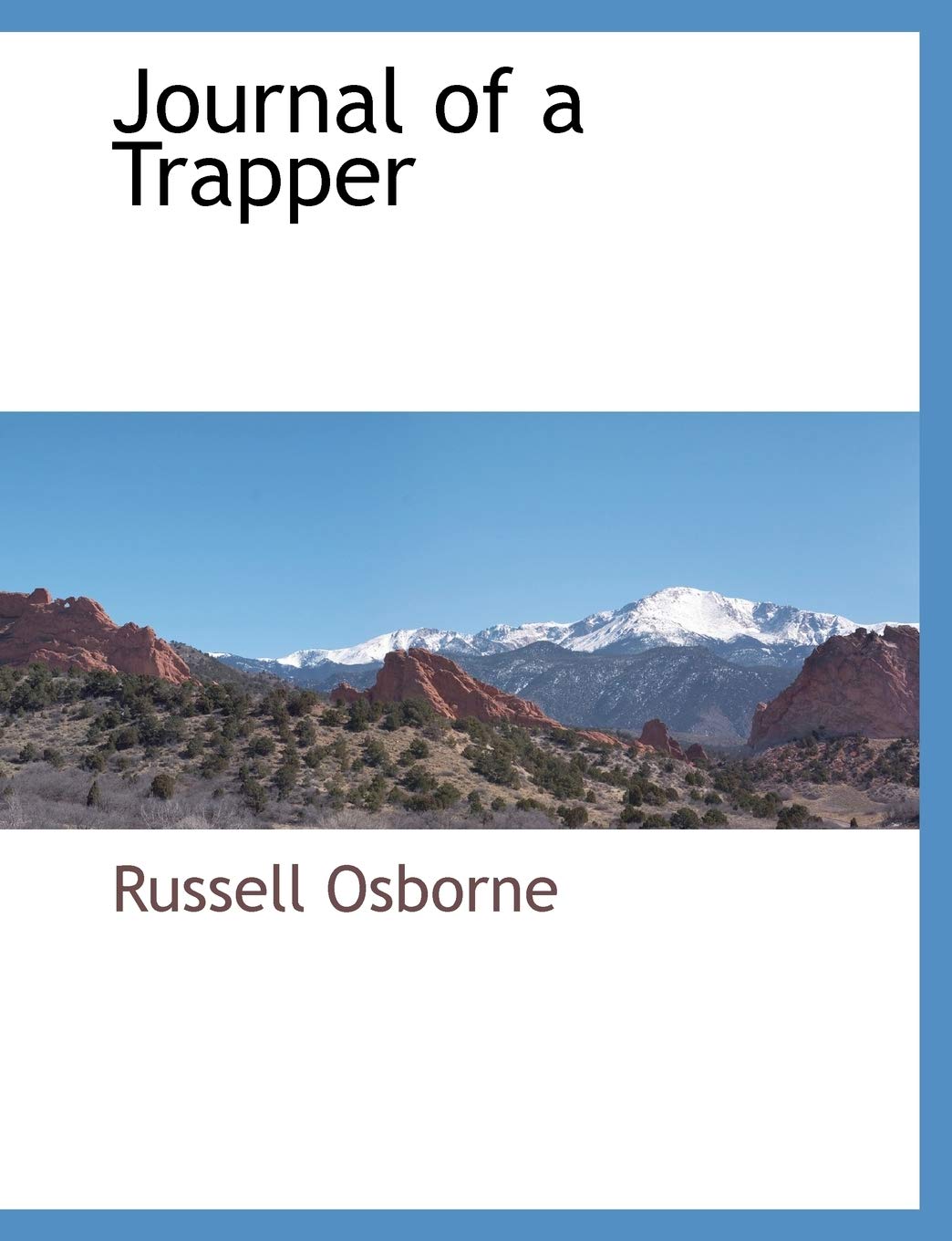 Journal of a Trapper