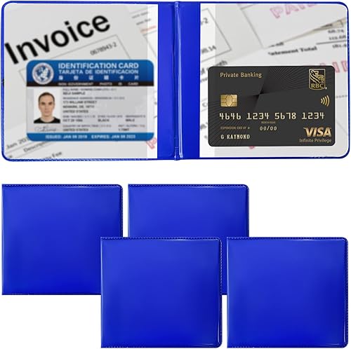 Miniatura 7 de Ziciner 2 soportes para registro y seguro de automóvil, organizador de guanteras de 5.2 x 4.7 pulgadas con cierre, soporte esencial para documentos