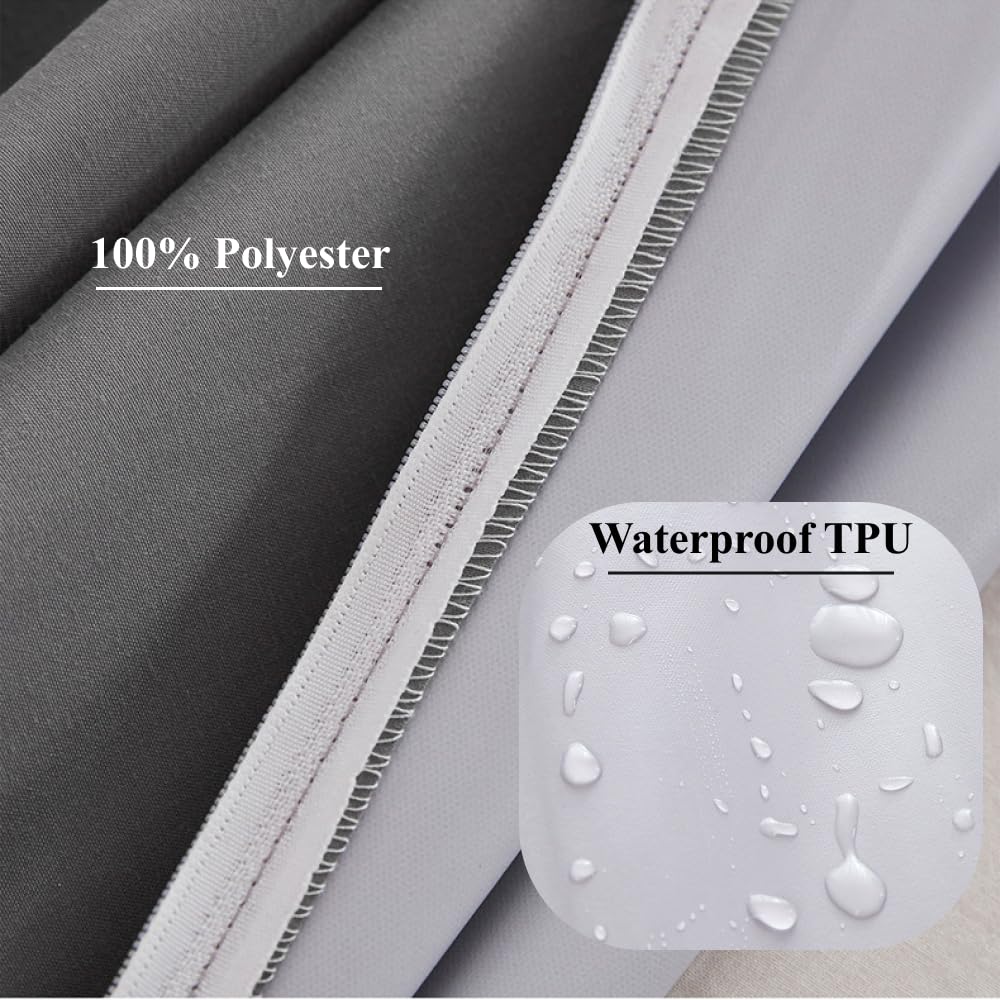 Extra tiefer Taschenmatratzenbezug, atmungsaktives Spannbetttuch, 6-seitiger Schutz, grau, 120 x 200 x 30 cm, ideal zur Linderung von Allergien und Bettwanzen