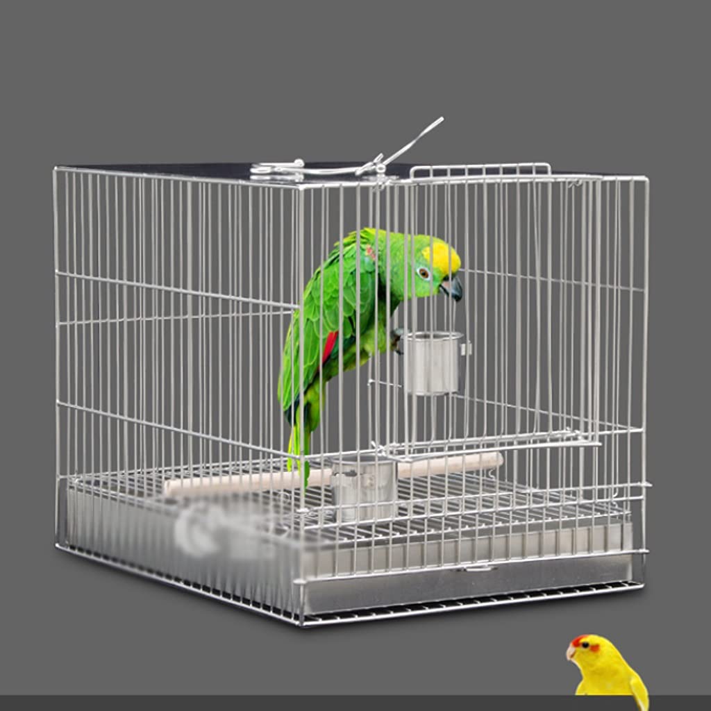 Klatka dla ptaków Klatka dla ptaków ze stali nierdzewnej Kwadratowa mała klatka do kąpieli Akcesoria do klatek dla ptaków ze stali nierdzewnej dla Myna Thrush Budgerigar Piwonia Wystrój klatek