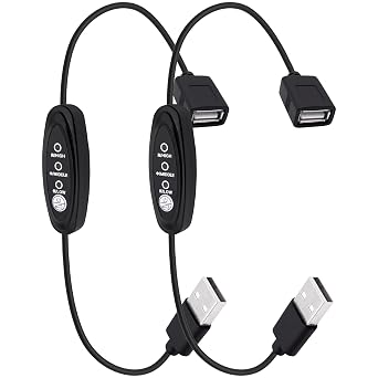 5V USB Extension Cable with 3 Speed Switch 36cm