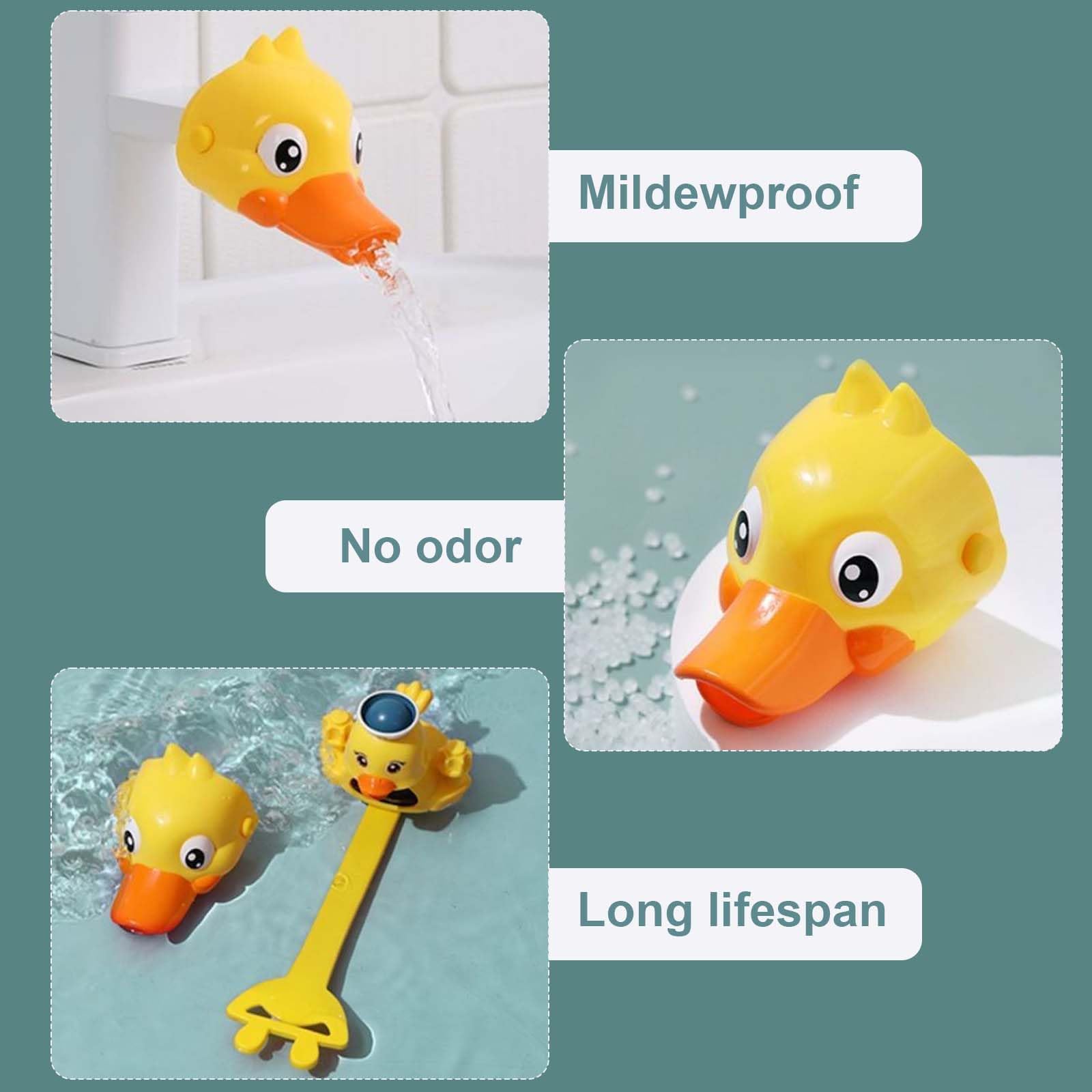 2 Piezas Extensor Grifo Niños Oso,Extensor De Grifo Para Niños Little Yellow Duck,Extensor De Grifo Para Niños Bebés Niños,Extensor Grifo Niños-Para El Baño - Ajustable