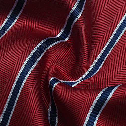 Image of Striped Plaid Polka Dot Mens Tie Formal Necktie Pocket Squares Ties Clips Cufflinks Classic for Men Set
