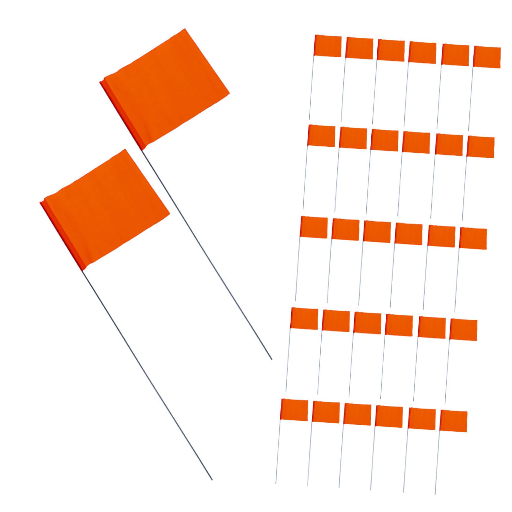 Drapeaux de marquage orange SEWACC en fil d'acier et PVC pour le bornage de propriété