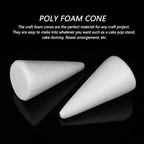 Miniatura 3 de Amosfun 12 piezas de conos de espuma blancas bolas de espuma para árbol de Navidad para bricolaje modelado artesanal, suministros de arreglos