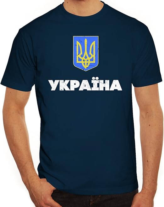Wappen Ukrajina Kiew Lander Herren Manner T Shirt Rundhals Flagge Ukraine Amazon De Bekleidung