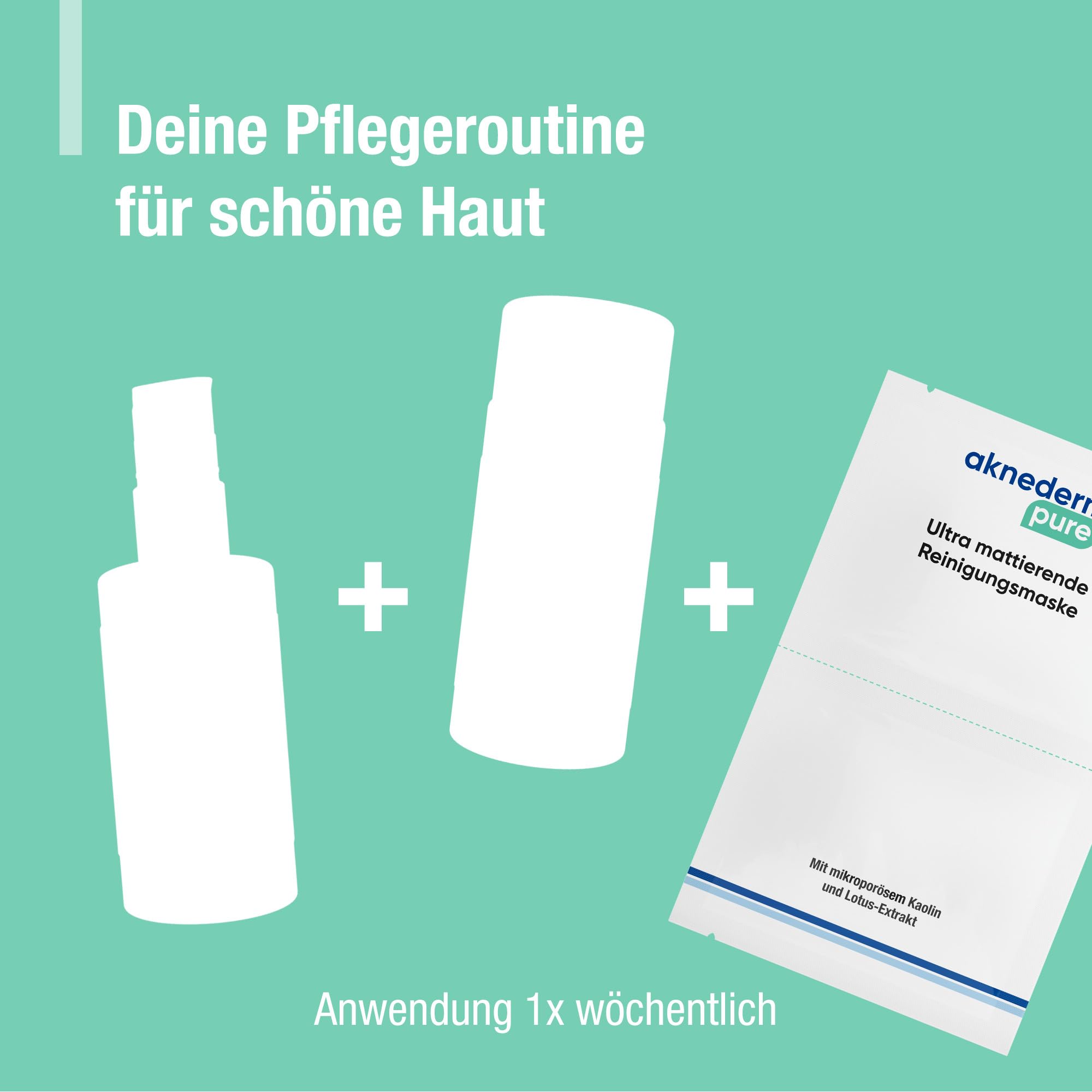 aknederm pure Reinigungsmaske 12 x 6ml I klärende Gesichtsmaske mit Lotus-Extrakt I mattierende Porzellanerde-Maske entfernt Hautfett I Anti-Glanz Maske Gesicht für gründliche Reinigung