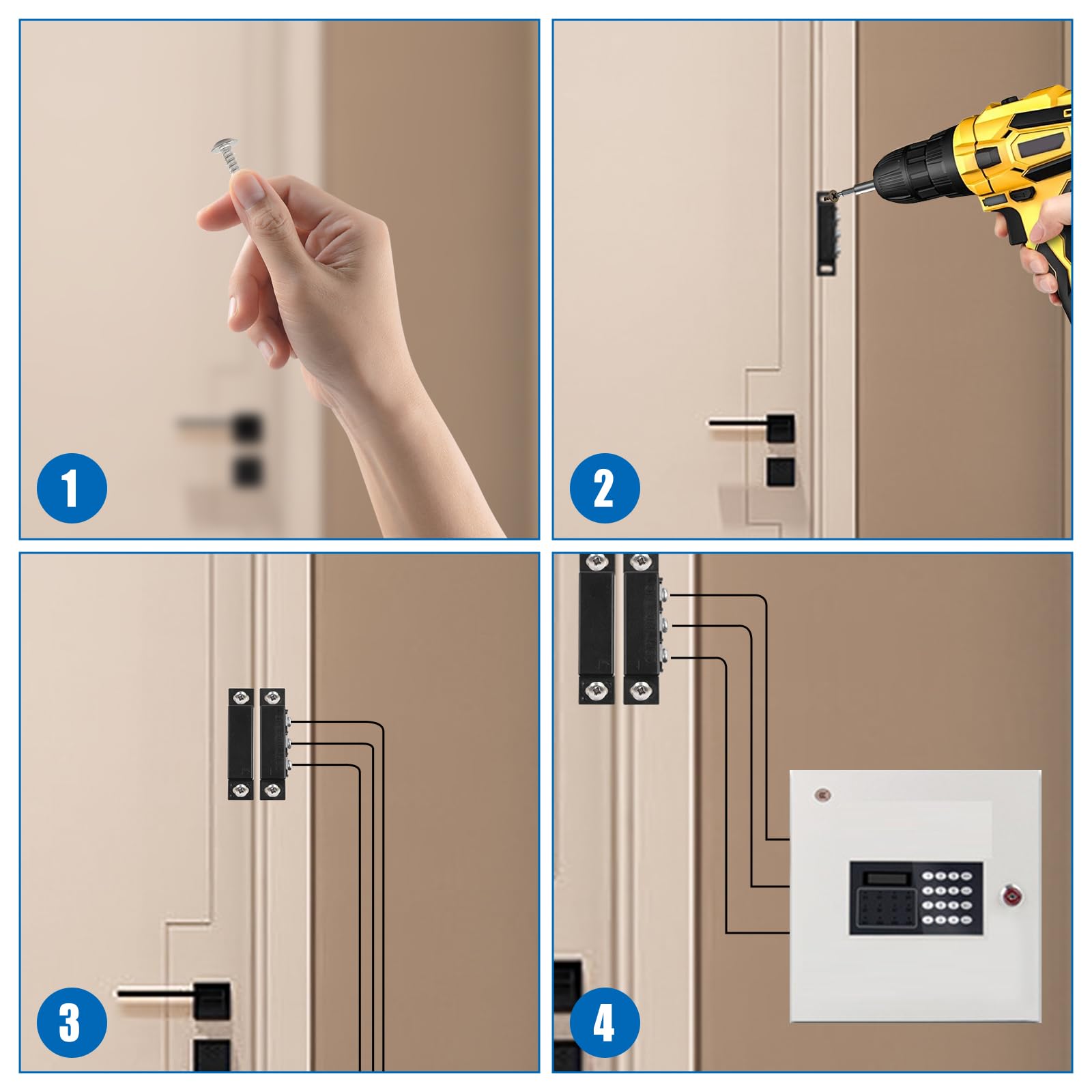 8 Pairs Magnetic Reed Switch with Mounting Screws Normally Open and Normally Closed Door Magnetic Alarm Sensor
