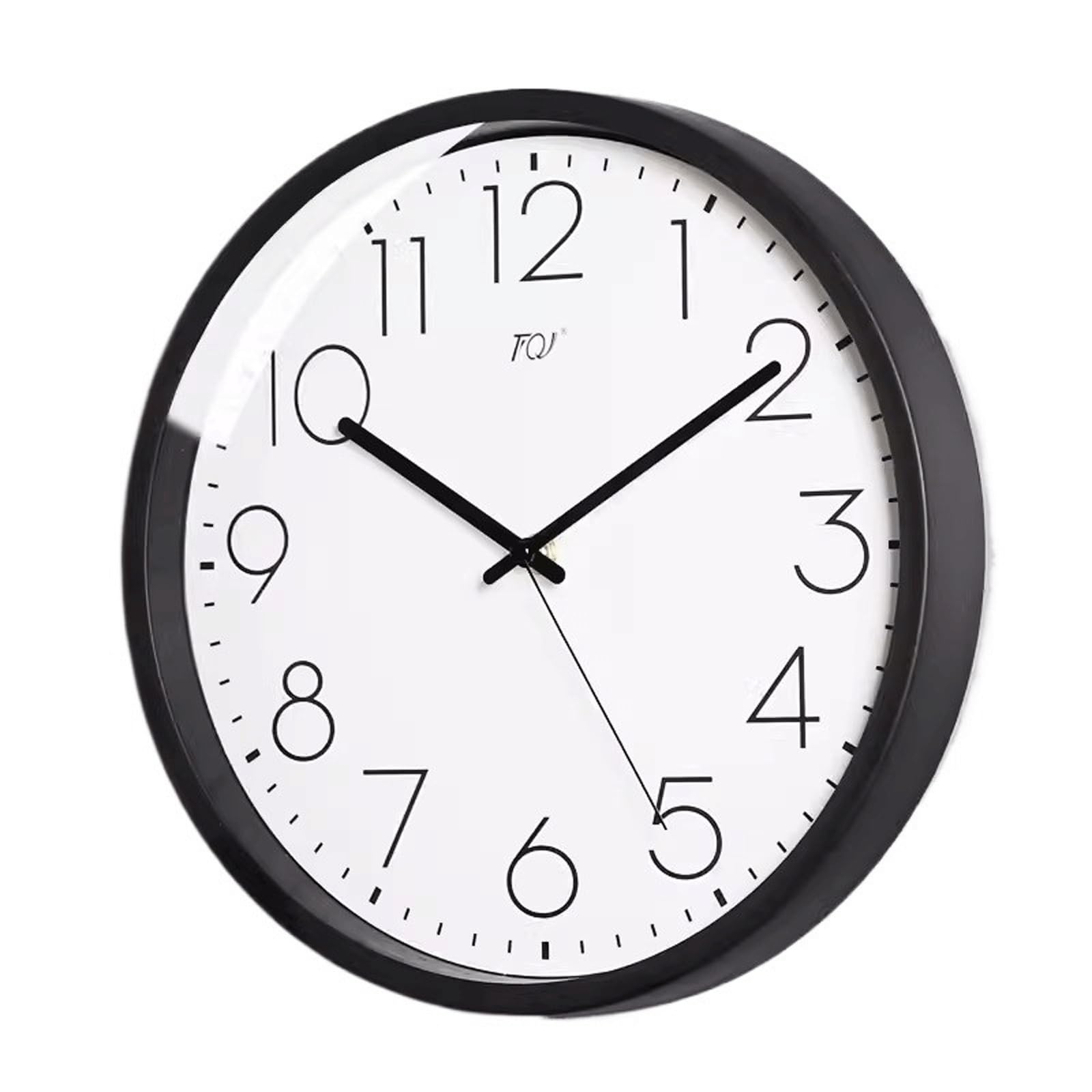 Tiempo Reloj de Cuarzo con decoración Pared silenciosa for el hogar Simple(Negro,Medio)