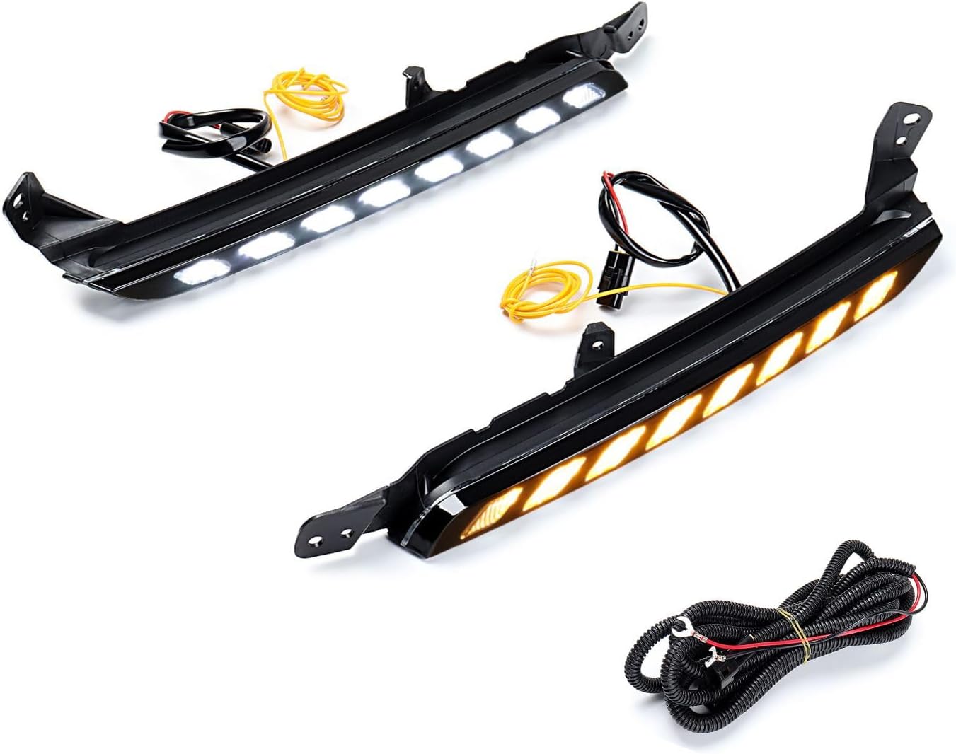 Astra Depot 2pcs Sequential LED DRL Daytime Running Light Switchback Turn Signal Lamp Circuit Driver Wiring Harness Compatible for 2020-2025 Toyota Hilux Revo Rocco