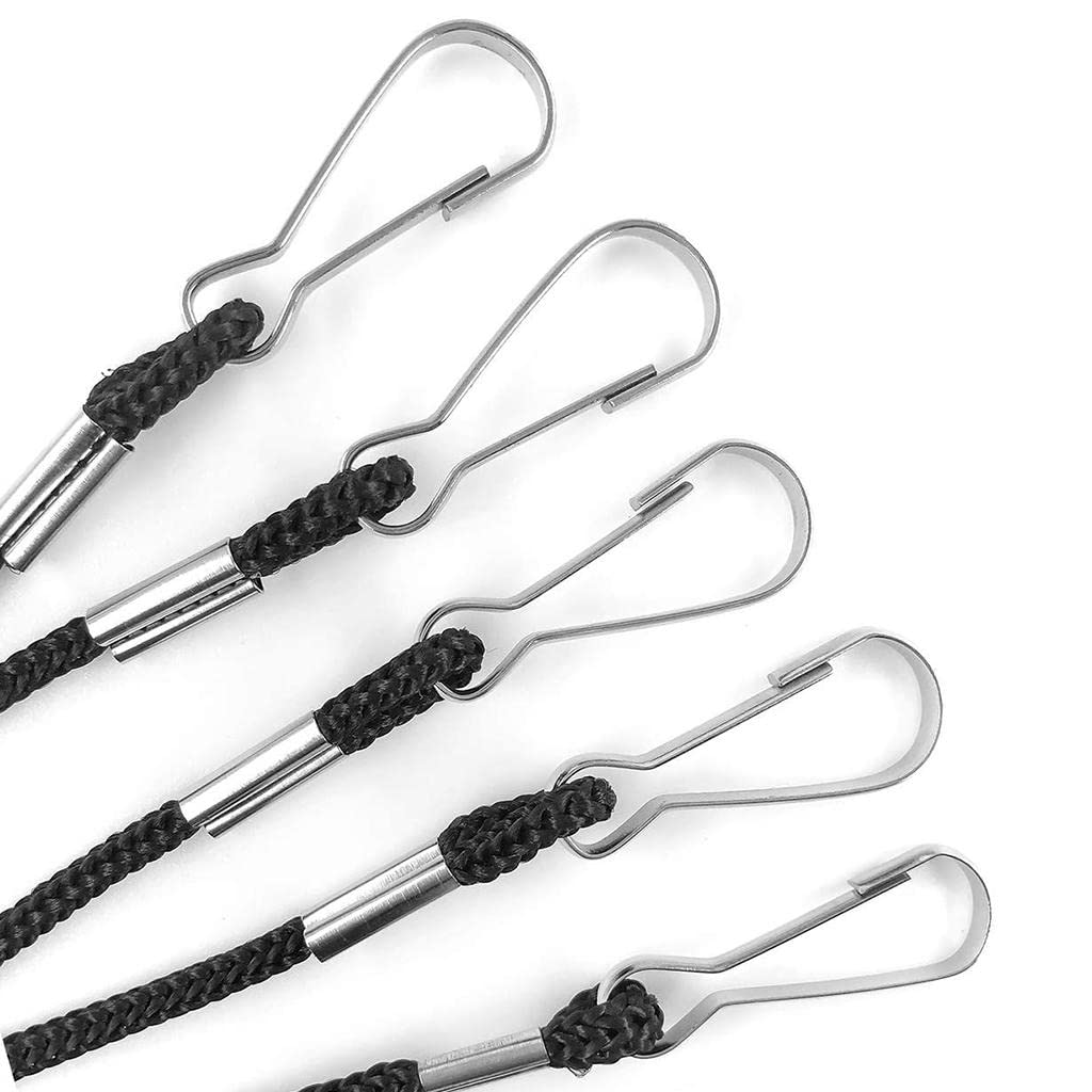 Adjustable Neck Lanyard Strap Face Cover Holder with Hooks Nylon Mask Lanyard Chain for Hat Glasses ID Card Outdoor Travel Sports Black-image-32