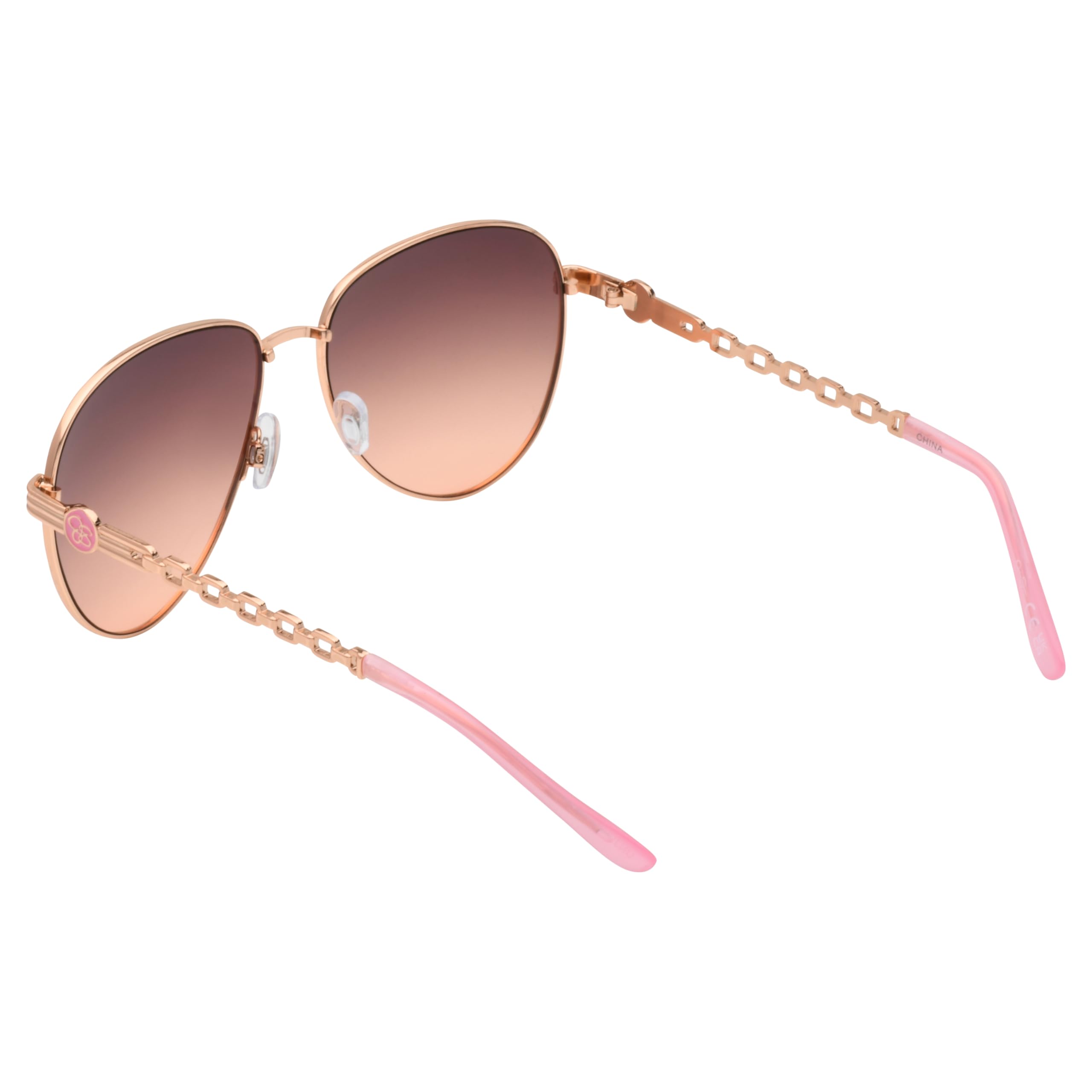 Jessica Simpson Damskie okulary przeciwsłoneczne J5702 eleganckie metalowe okulary przeciwsłoneczne z ochroną UV400, Różowe złoto i róża, 60 mm