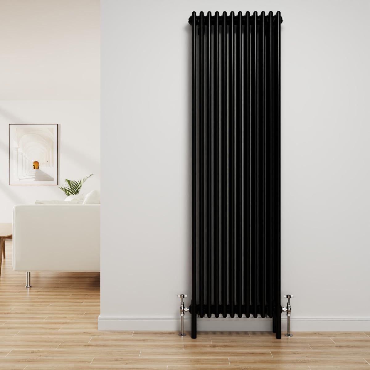 Nrg Black Traditional Radiator Cast Iron 4 Column Vertical 1800X560mm