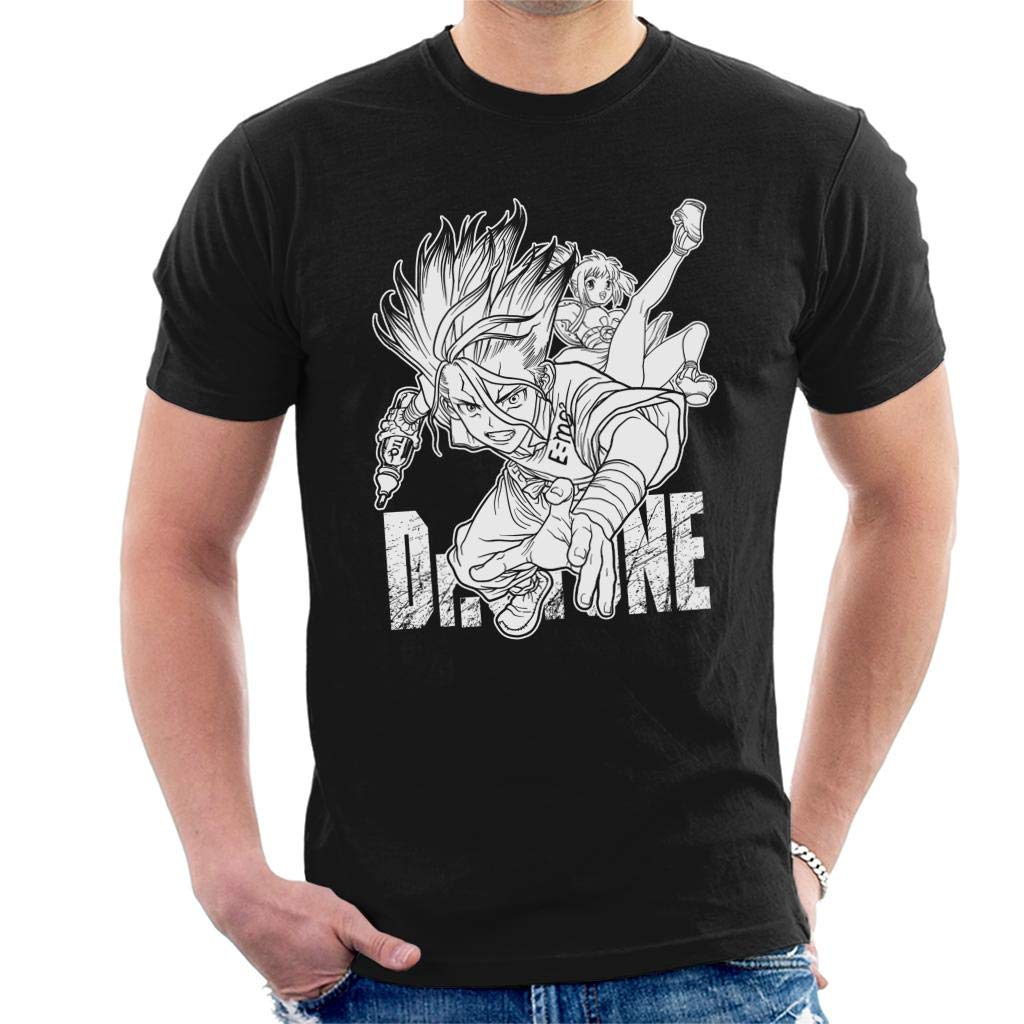 Dr Stone Senku Leaps Men's T-Shirt Black