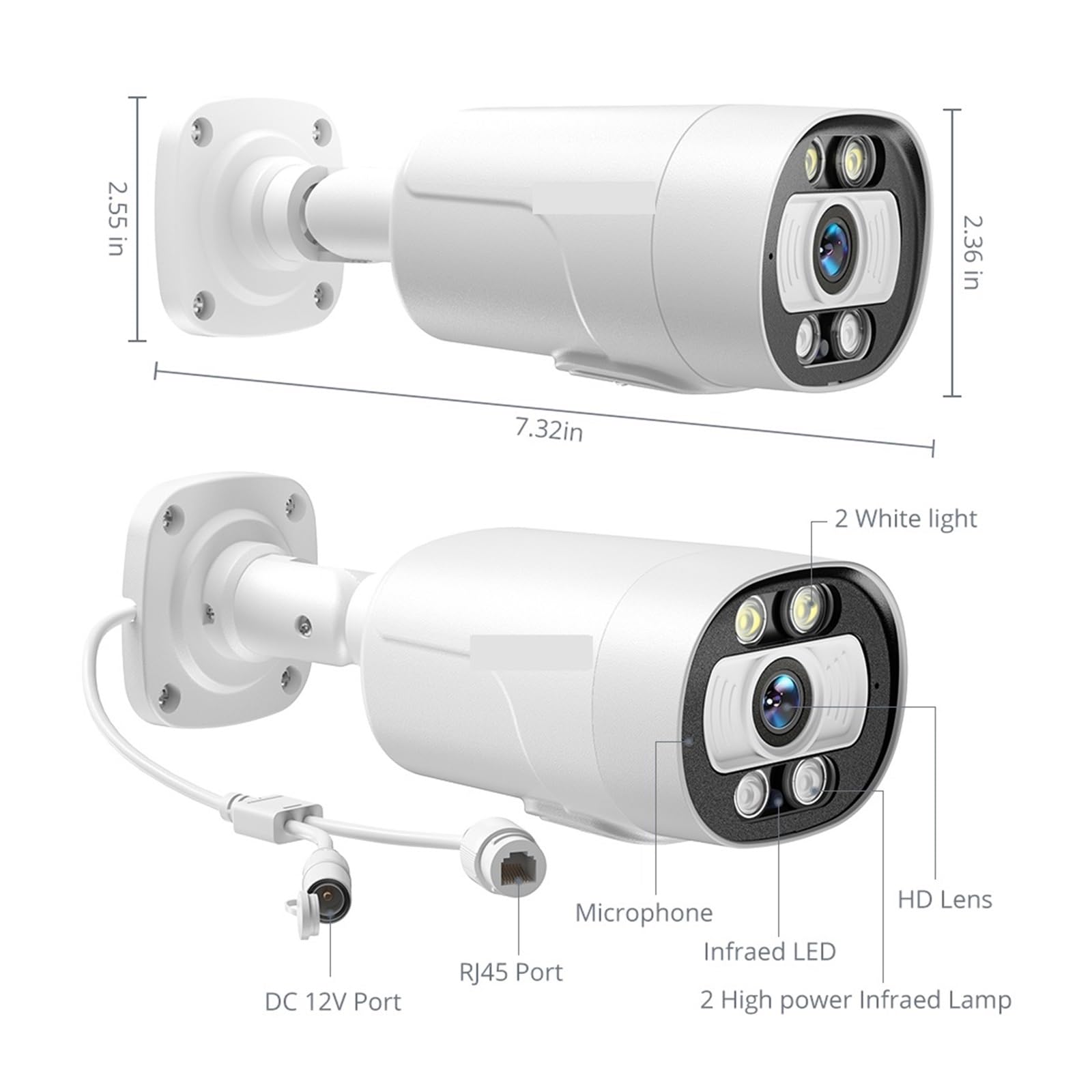 8CH 4K 5MP PoE Sistema De Cámara De Seguridad AI Detección Facial 8MP CCTV Video Vigilancia Kit De Protección Color Visión Nocturna NVRP2P FáCil De Instalar(4T,8CH NVR 2PCS CAM 8MP-01)