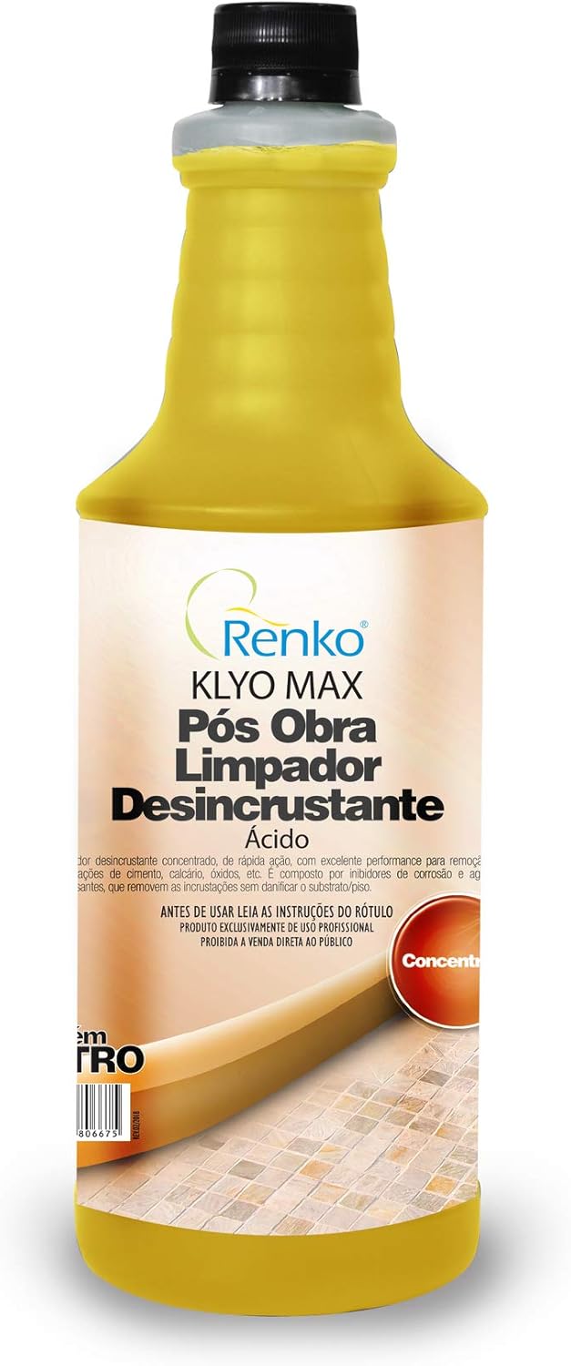 Klyo Max Pos Obra Limpador Desincrustante Klyo Max Limpador Desincrustante Ácido 1L Renko Pós Obra 1 l | Amazon