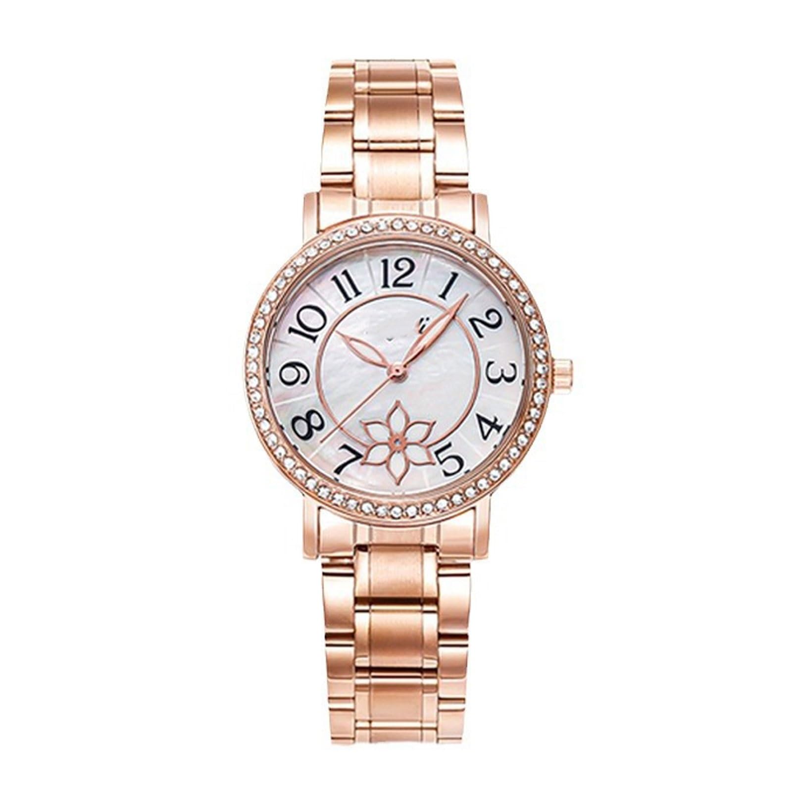 Digital Reloj Reloj de Cuarzo con Diamantes a Prueba de Agua, Esfera de nácar y Correa de Acero/Cuero for Mujer. Es un Gran Regalo for Mujeres. Deportivo Reloj