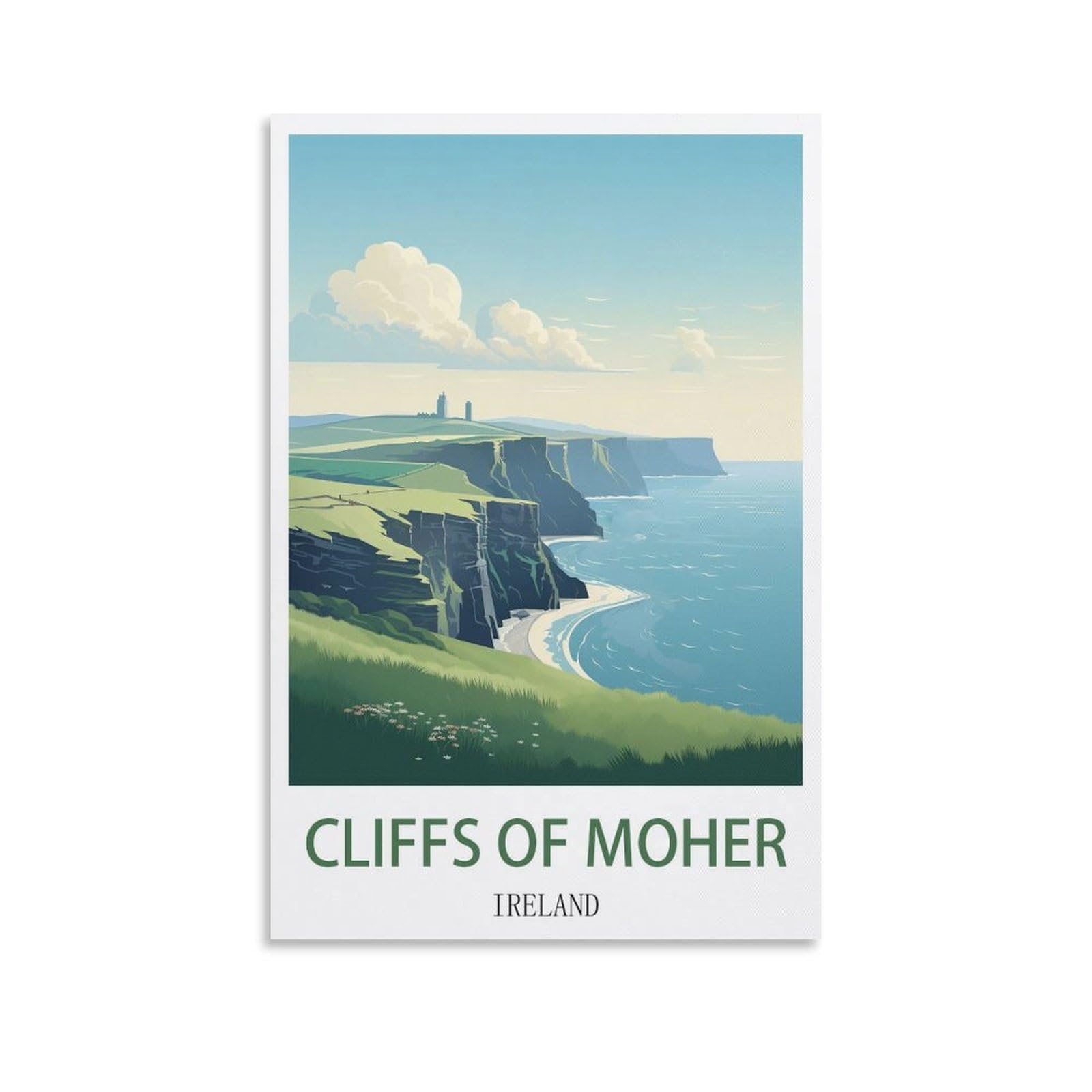 Ezmlfa S195 Diamond Painting Art Kits,Cliffs Of Moher Ireland,5D Diamond Painting Kit For Adults Beginners, Diy Full Round Drill Gem Art Kits For Home Decor 40X40cm