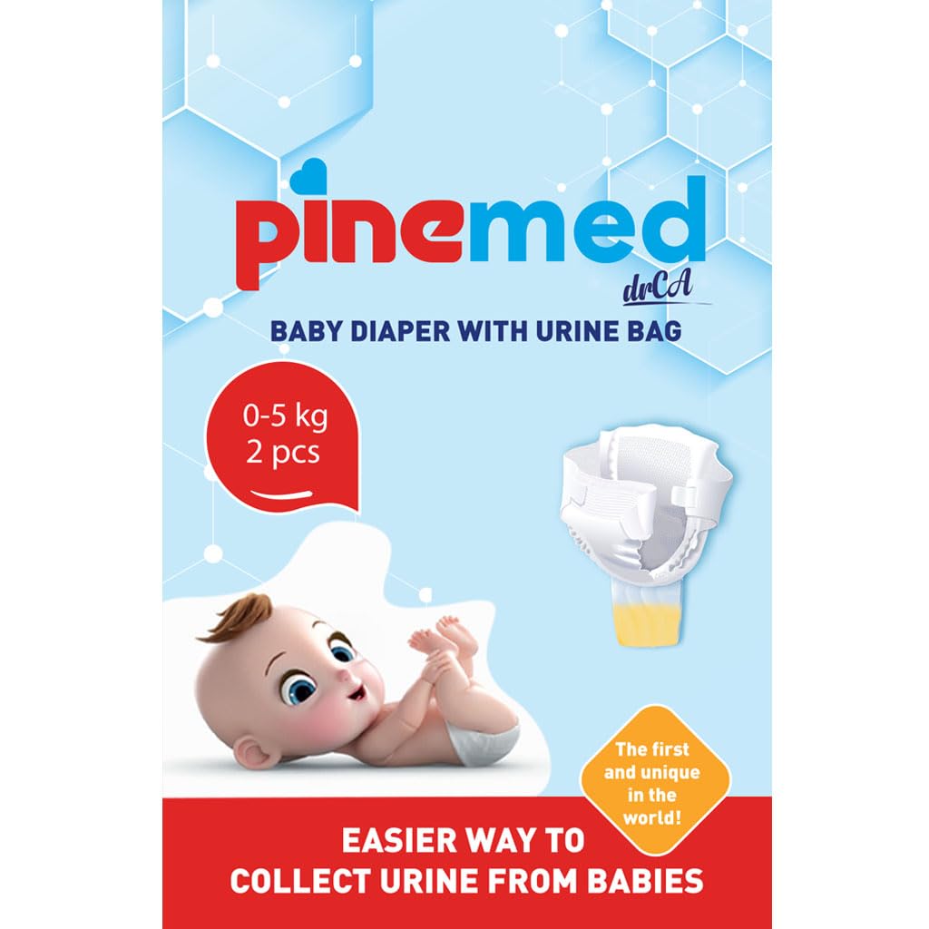 PineMed Urinbeutel für Kinder – Einweg Windel mit integriertem Urinauffangbeutel – Ideal für Urinprobe bei Babys & Kleinkindern, Zuhause & Klinik (S)