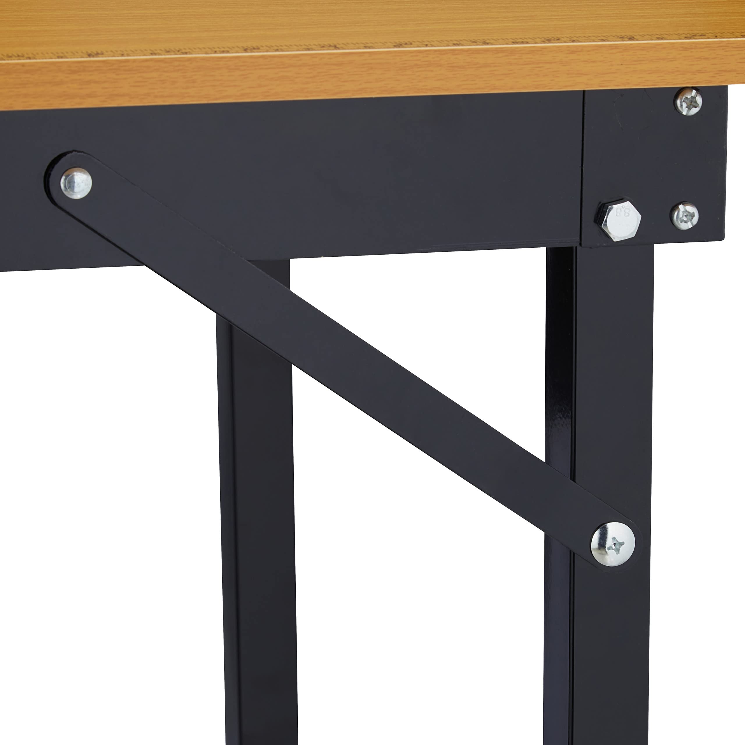 Relaxdays Banco da Lavoro Officina, Tavolo Pieghevole, Fino 100 kg, con Metro e Goniometro, 76x100x60cm, Naturale Nero