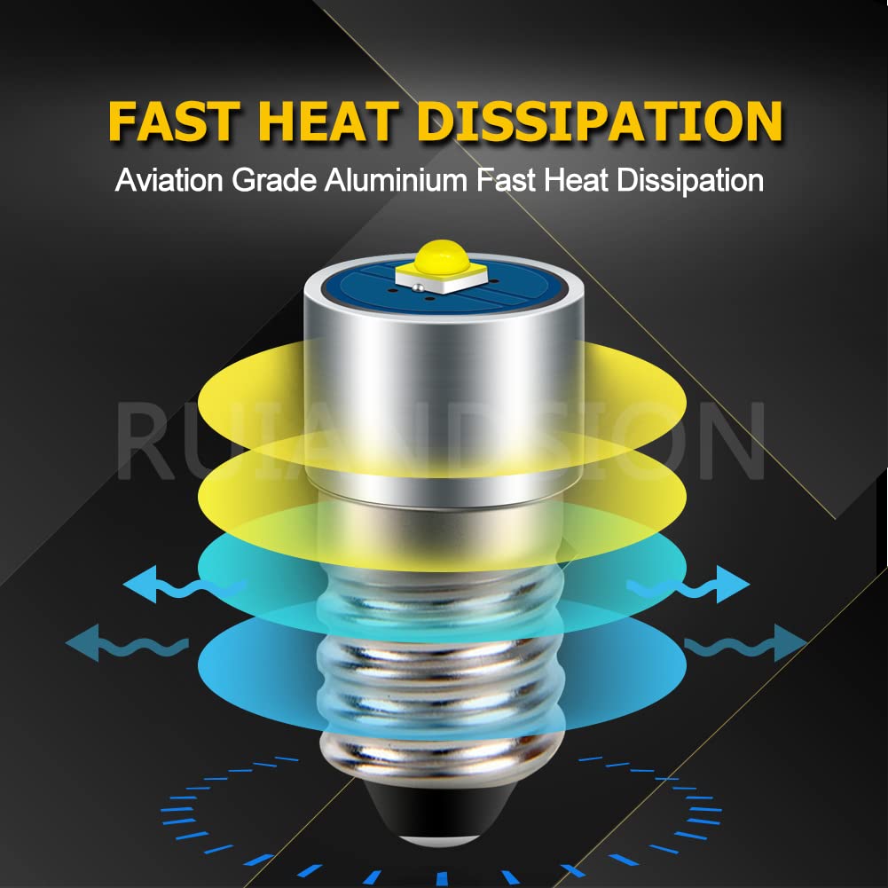 Ruiandsion 1 Ampoule LED E10 4,5 V 2525 3 W Blanche De Remplacement Pour Phares, Lampes De Poche, Lampe Torche, Terre Négative