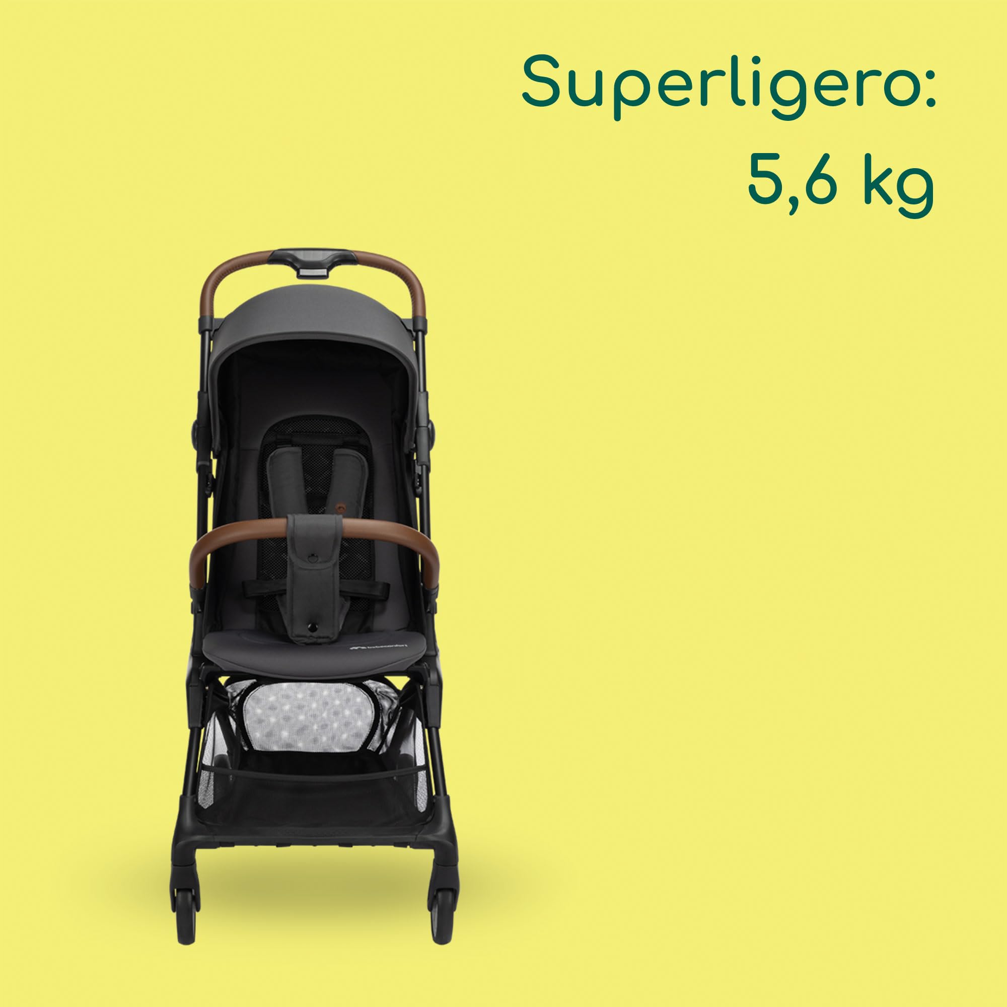 Bebeconfort Zephir, Silla Paseo Compacta, 0-4 Años (22 kg máx.), Silla Paseo Ligera para Viajar(5,6 kg), Apta para Cabina Avión, Asiento con Reclinación Total, Cesta Almacenamiento, Mineral Graphite
